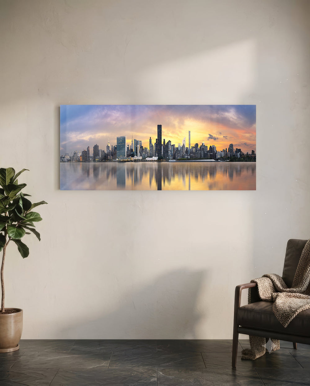 Nyc Glass Wall Art (36"x14") lifestyle preview C