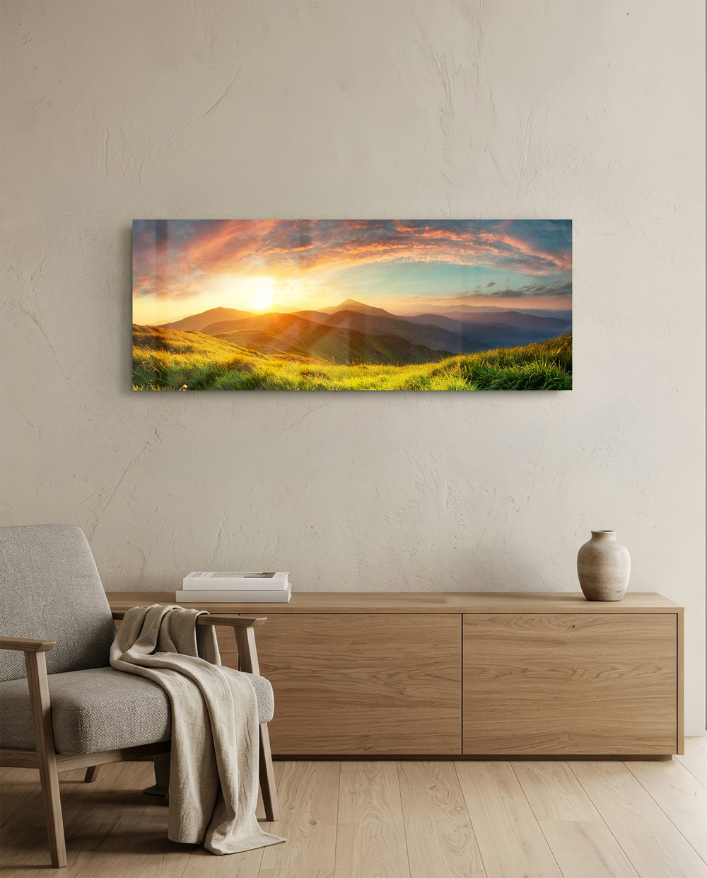 Valley Glass Wall Art (36"x14") lifestyle preview A
