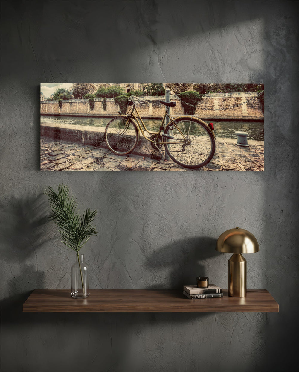 Bicycle Glass Wall Art (36"x14") lifestyle preview D