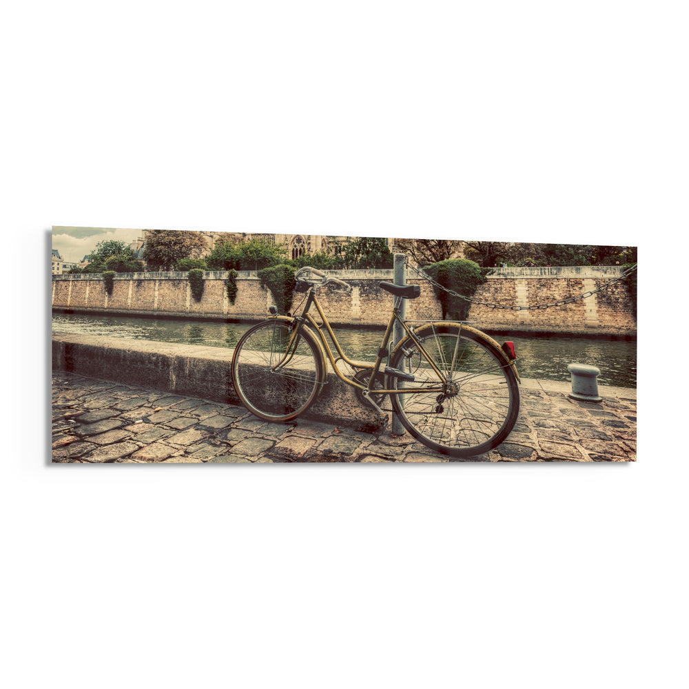Bicycle Glass Wall Art (36"x14") lifestyle preview F
