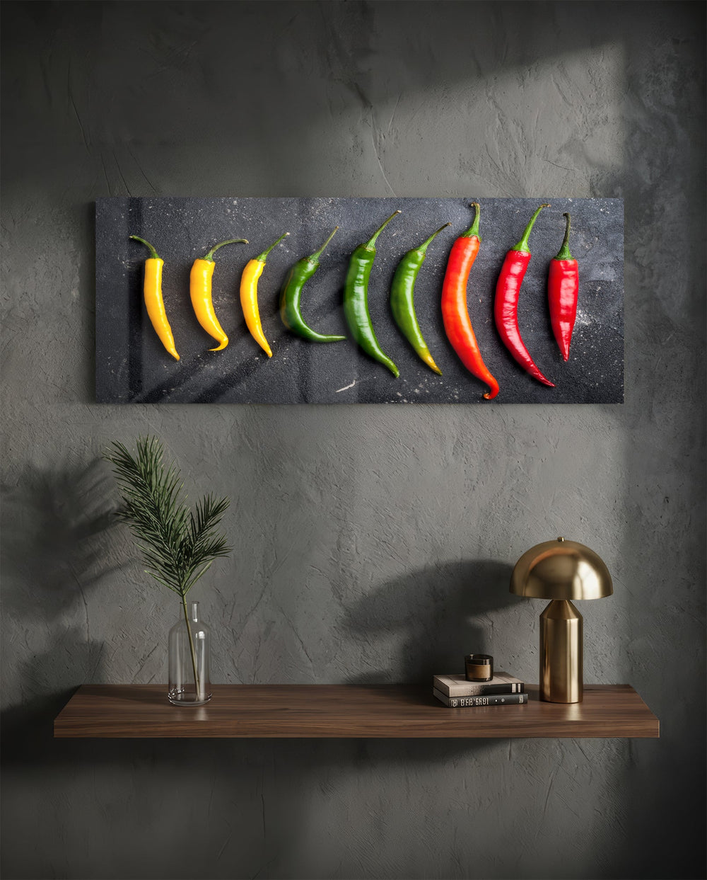 Pepper Glass Wall Art (36"x14") lifestyle preview D
