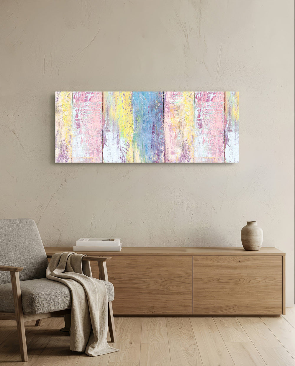 Painted Wood Glass Wall Art (36"x14") lifestyle preview A