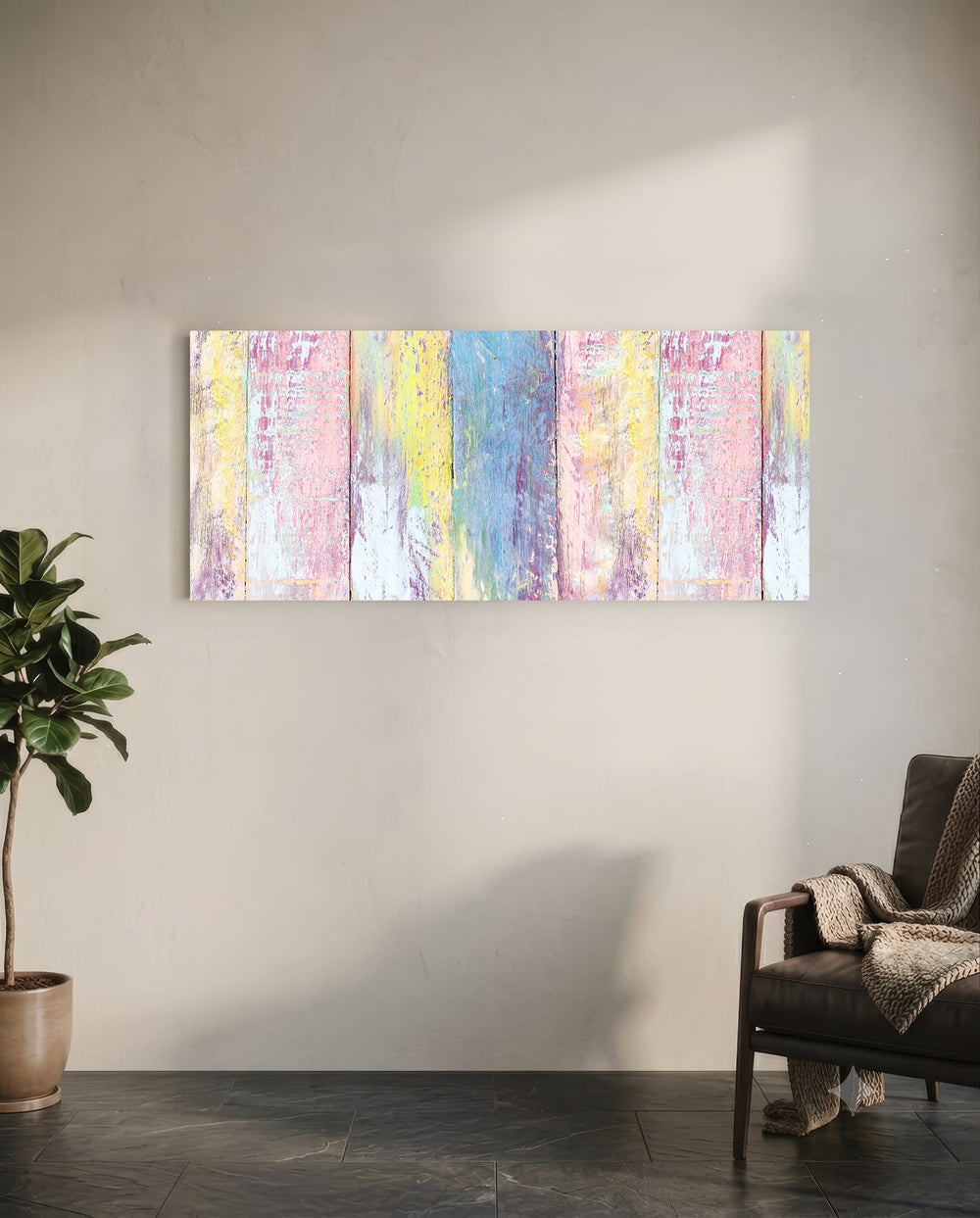 Painted Wood Glass Wall Art (36"x14") lifestyle preview C