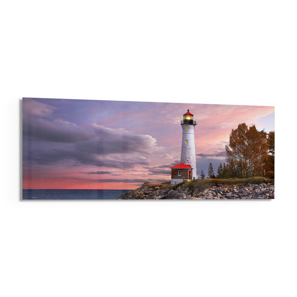 Lighthouse Glass Wall Art (36"x14") lifestyle preview F
