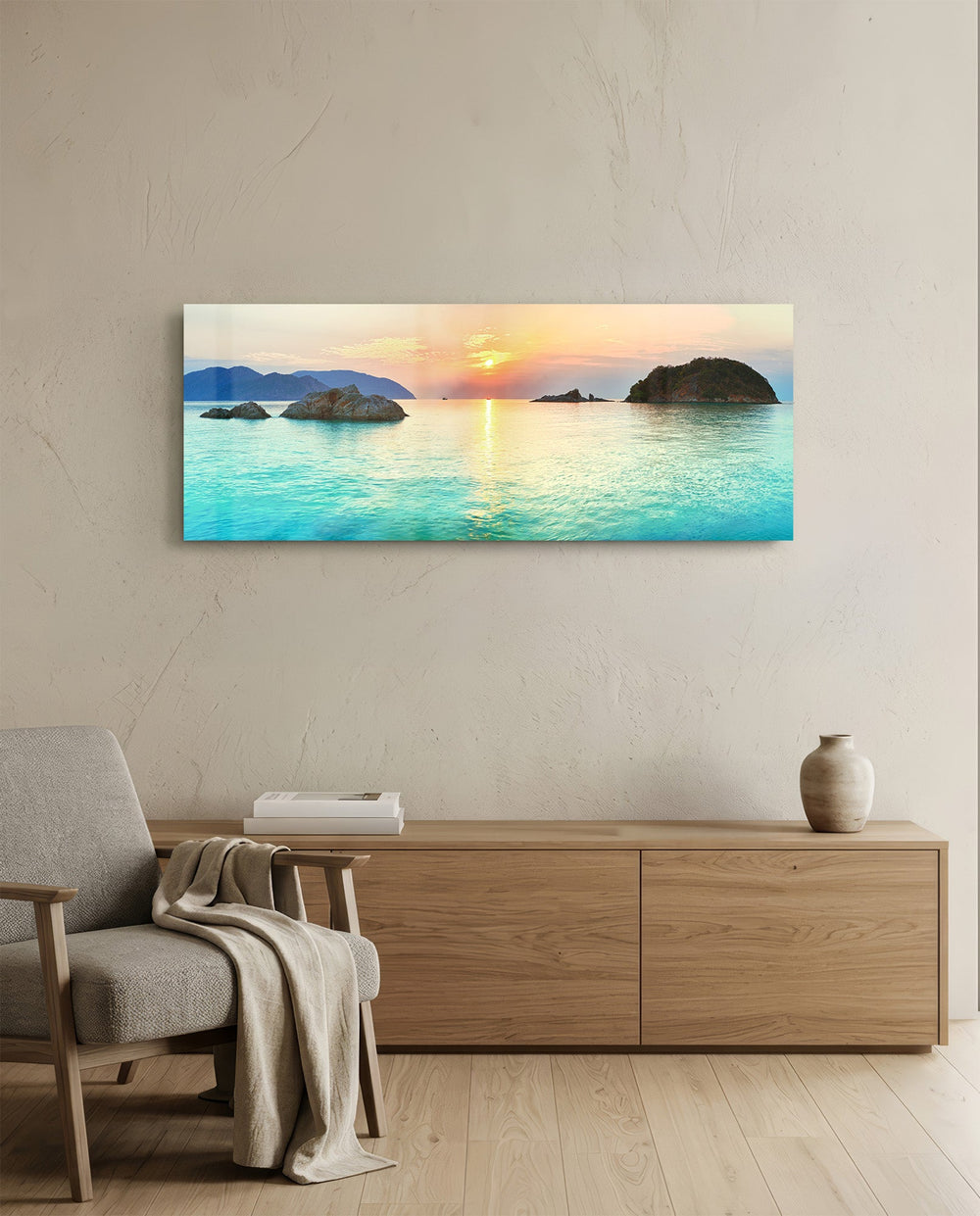 Turquoise Bay Islets Sea Glass Wall Art lifestyle preview A