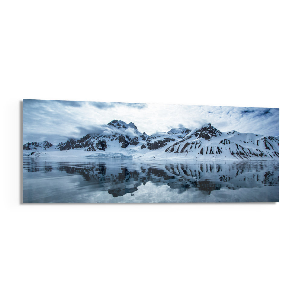 Snowy Mountain Glass Wall Art (36"x14") lifestyle preview F