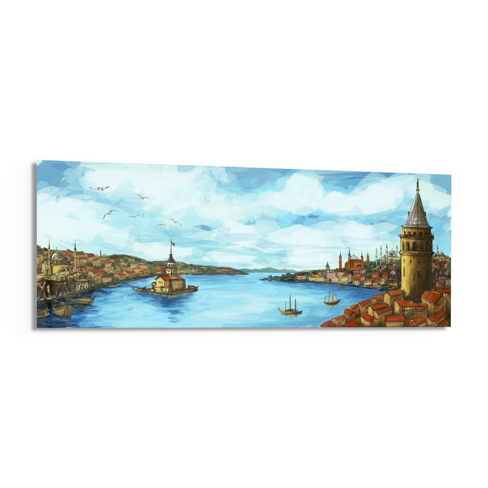 Old Istanbul Glass Wall Art (36"x14") lifestyle preview F