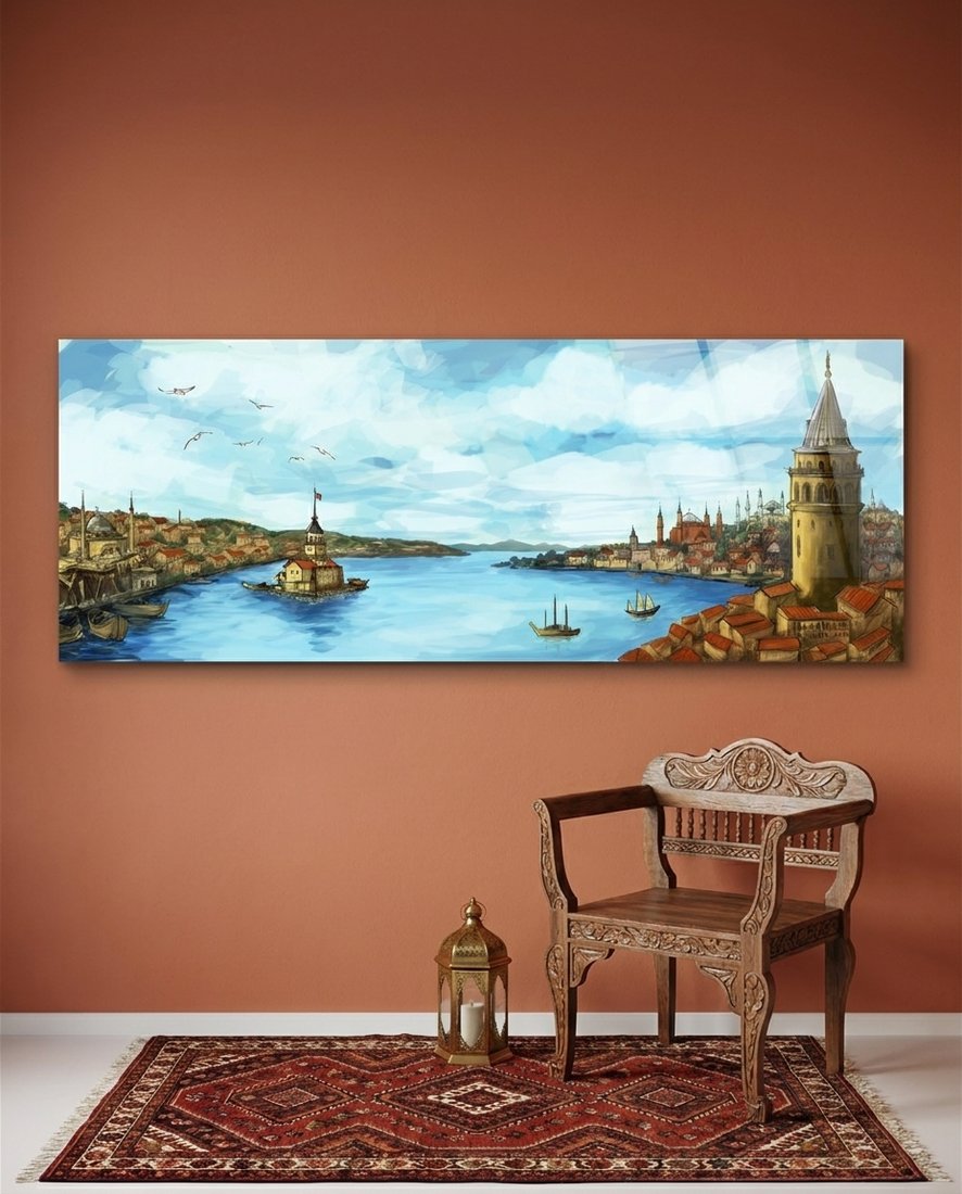 Old Istanbul Glass Wall Art (36"x14")