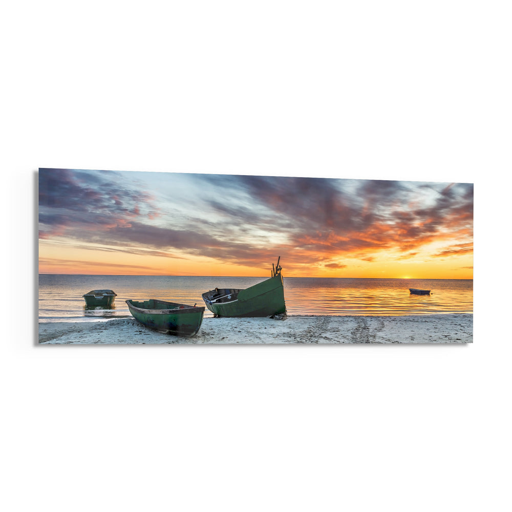 Sunset By The Sea Glass Wall Art (36"x14") lifestyle preview F