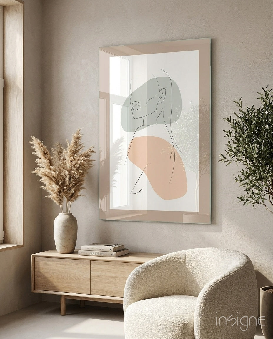 Scandi-line panel bringing calm drama to a contemporary living space