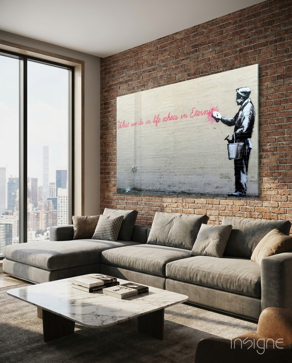What We Do in Life Glass Art - Lifestyle preview in a designer interior