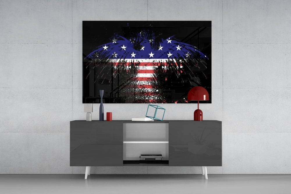 American Eagle panel catching directional light to reveal its patriotic edge