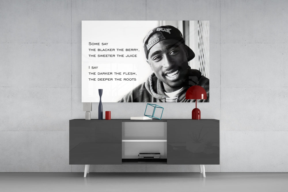 Old School Hip-Hop Portrait Glass Wall Art