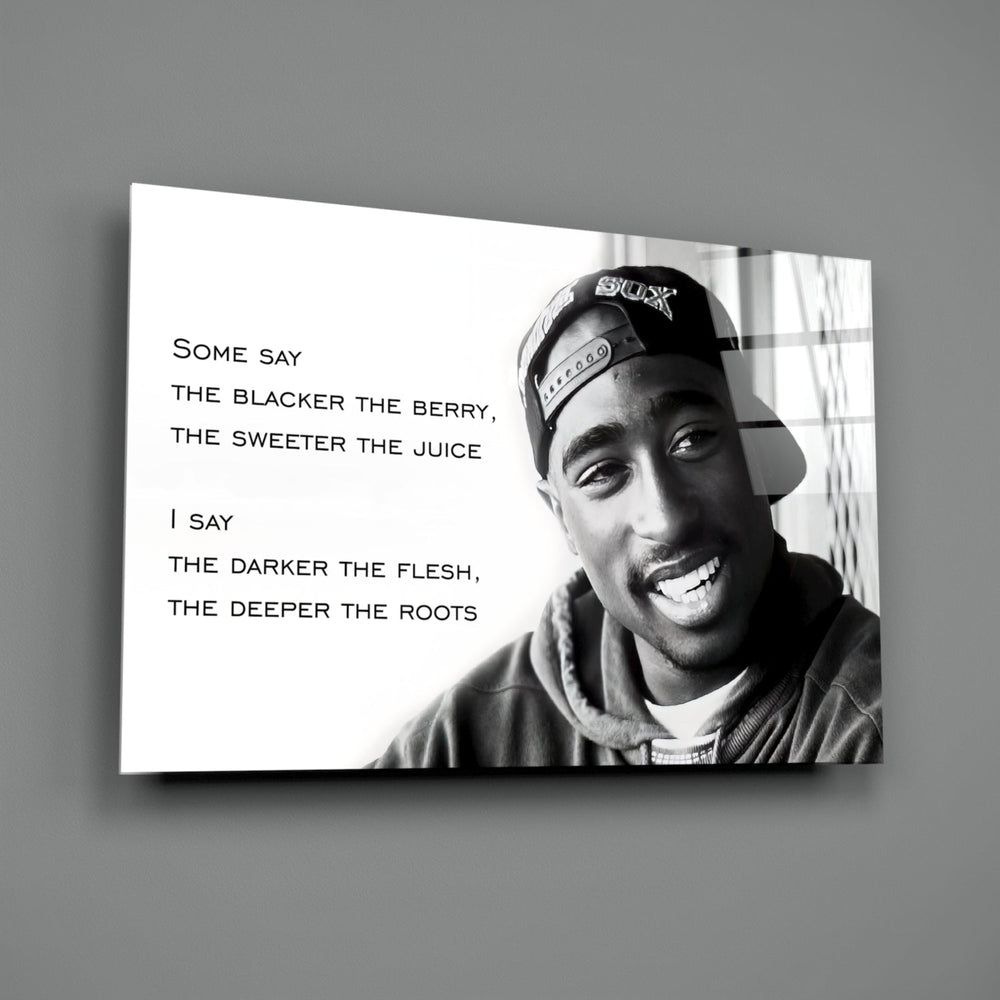 Cinematic-quote panel bringing candid wit to a contemporary music room
