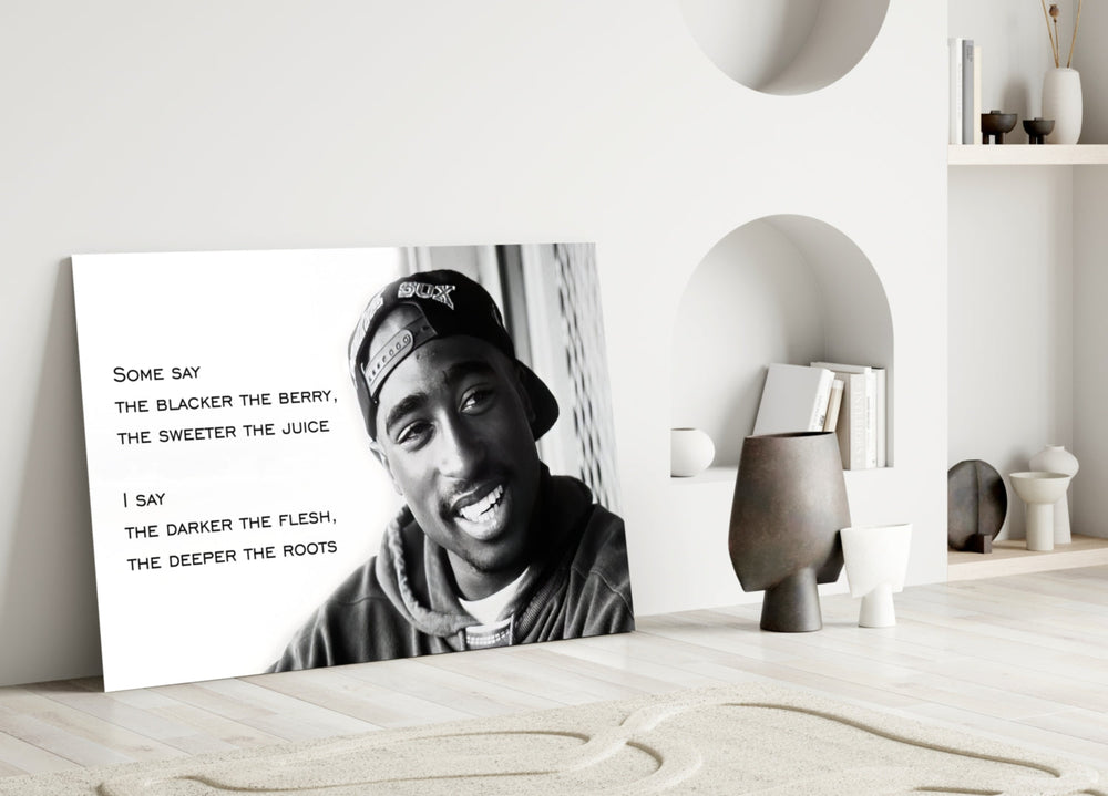 Old School Hip-Hop Portrait Glass Wall Art