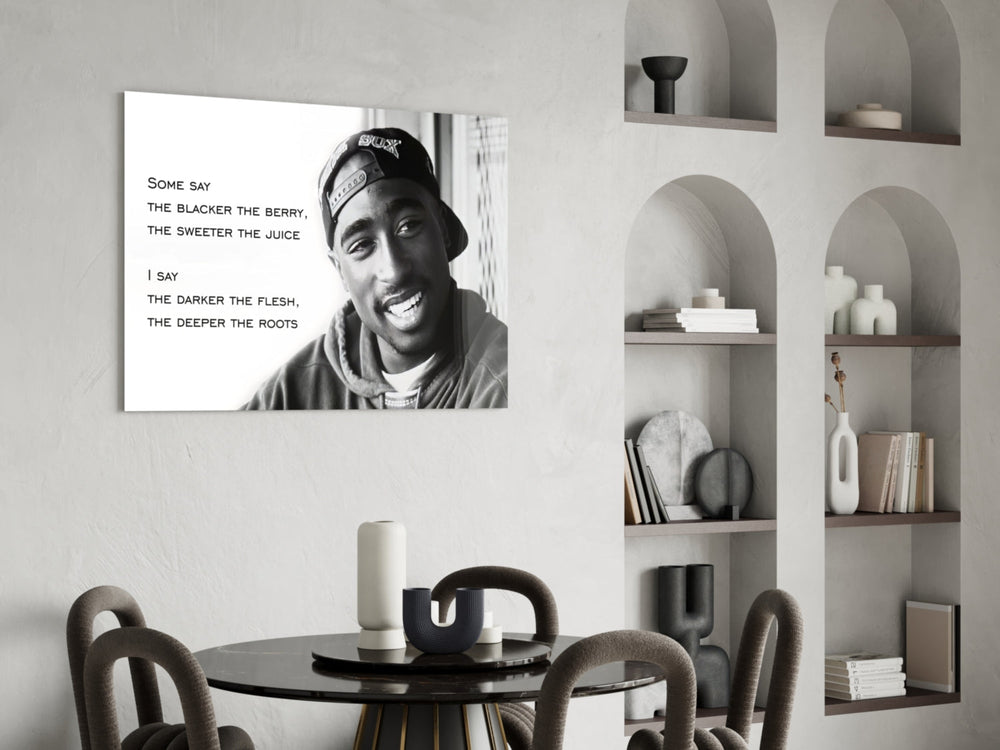 Old School Hip-Hop Portrait Glass Wall Art
