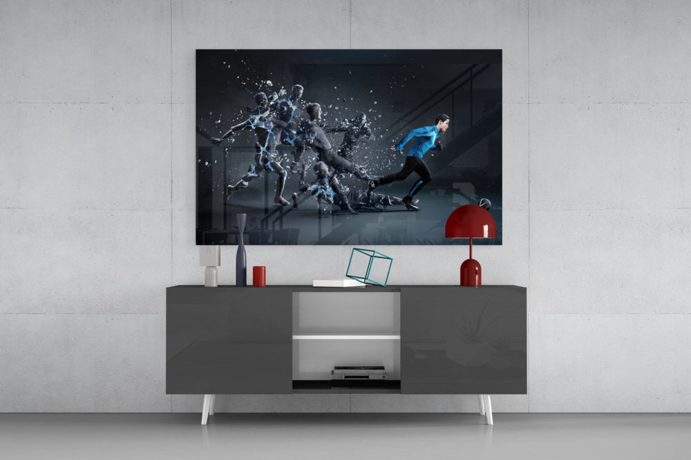 Christiano Ronaldo panel catching directional light to reveal its electric momentum