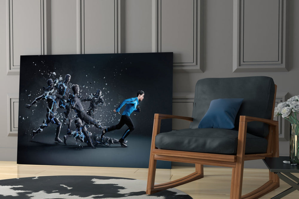 Christiano Ronaldo glass print enhancing a study with cinematic mood