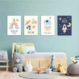 Believe in Magic Nursery 4 Pieces Kids Metal Wall Art.