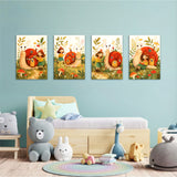 Snail House Garden Girl 4 Pieces Kids Metal Wall Art.