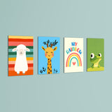 My Rainbow Animal Friends 4 Pieces Kids Metal Wall Art.