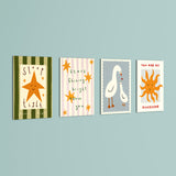 Sleep Tight You Are My Sunshine 4 Pieces Kids Metal Wall Art.