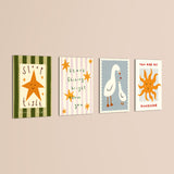 Sleep Tight You Are My Sunshine 4 Pieces Kids Metal Wall Art.