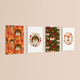 Woodland Autumn Friends 4 Pieces Kids Metal Wall Art.
