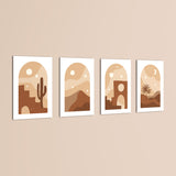 Boho Desert Arch Landscape 4 Pieces Kids Metal Wall Art.