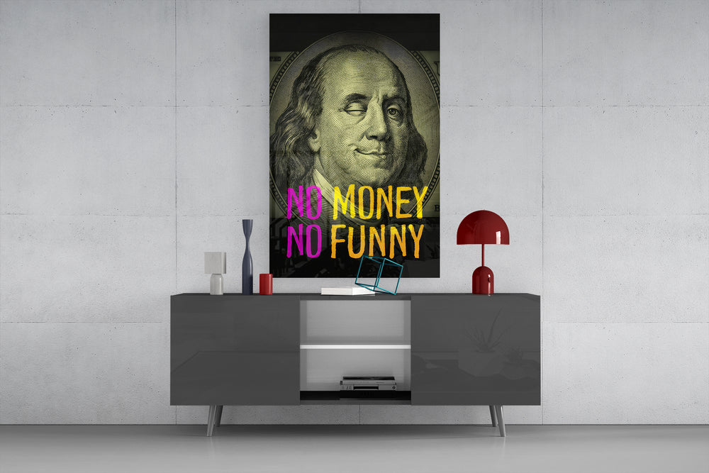 Benjamin Franklin panel catching light to reveal its pink-and-yellow palette