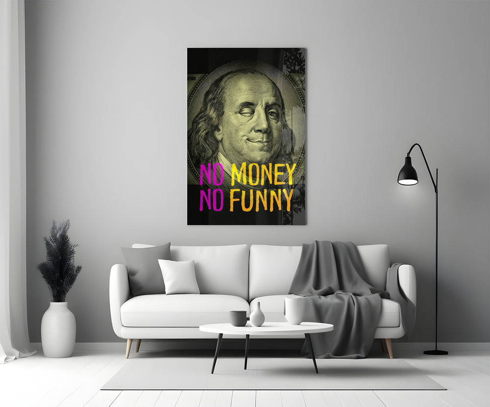 Benjamin Franklin panel adding pop-art humor to a home office wall