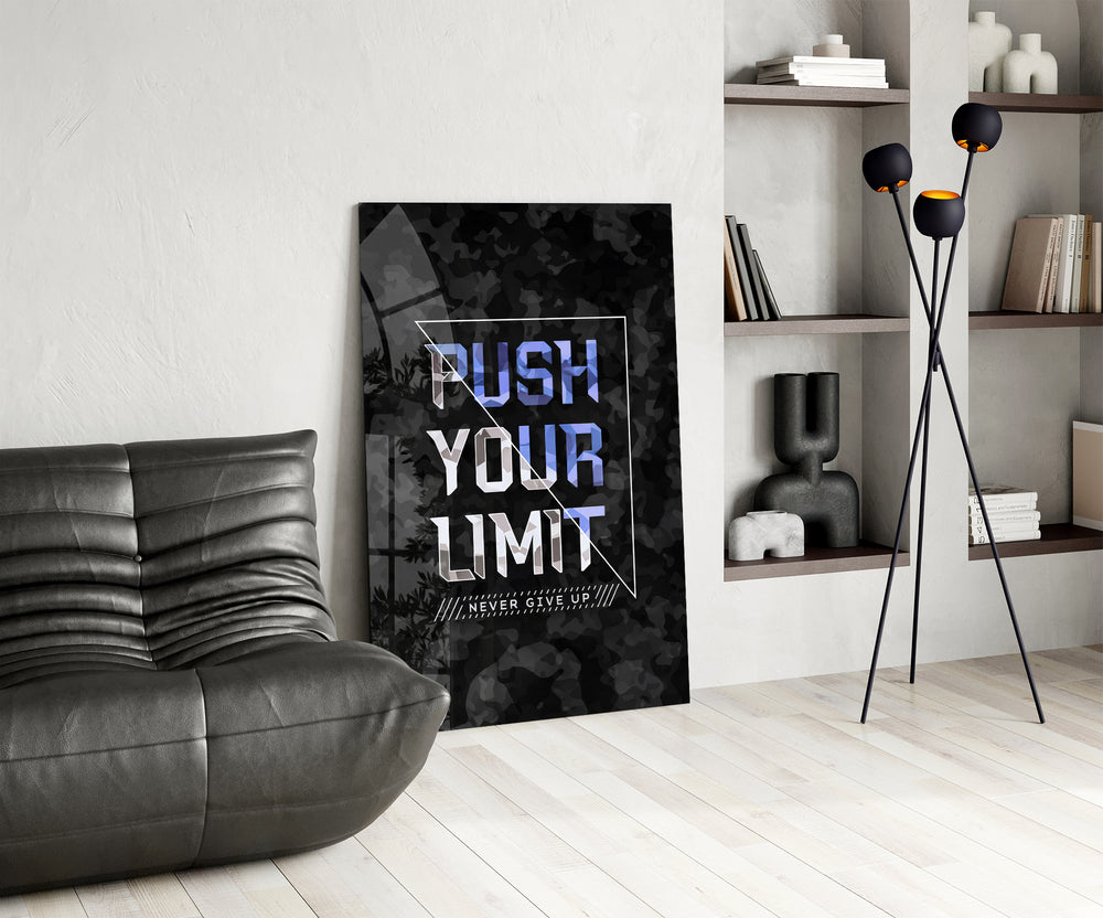 Push Your Limit panel anchoring the wall of a CrossFit or fitness corner