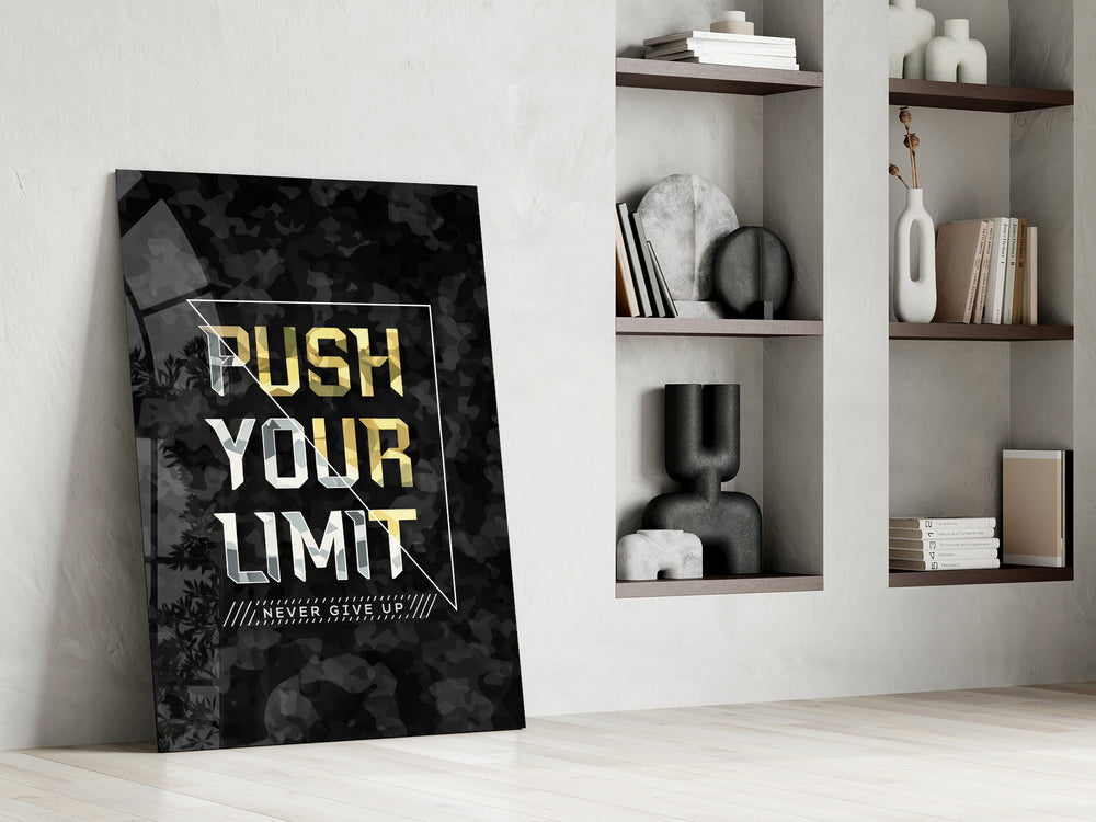Push Your Limit artwork in a contemporary training room with warm light