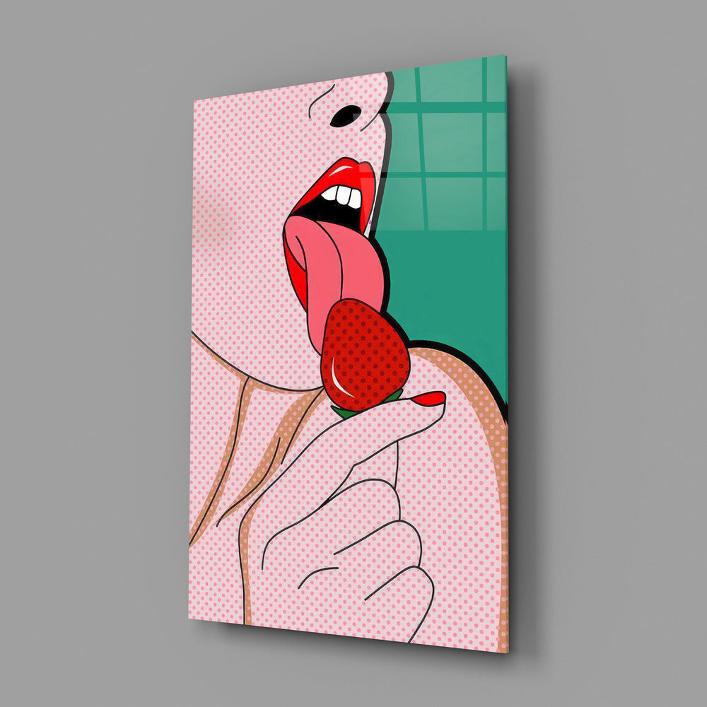 Lichtenstein-style pop panel anchoring a fashion boutique wall