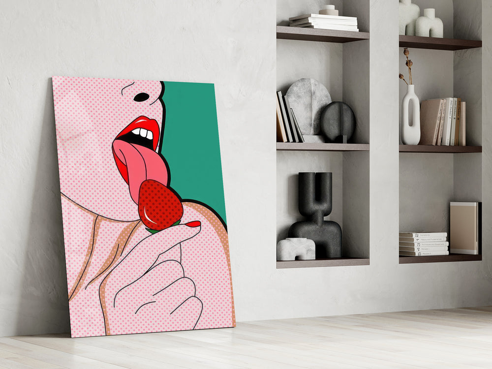 Lichtenstein-style artwork in a designer's office interior