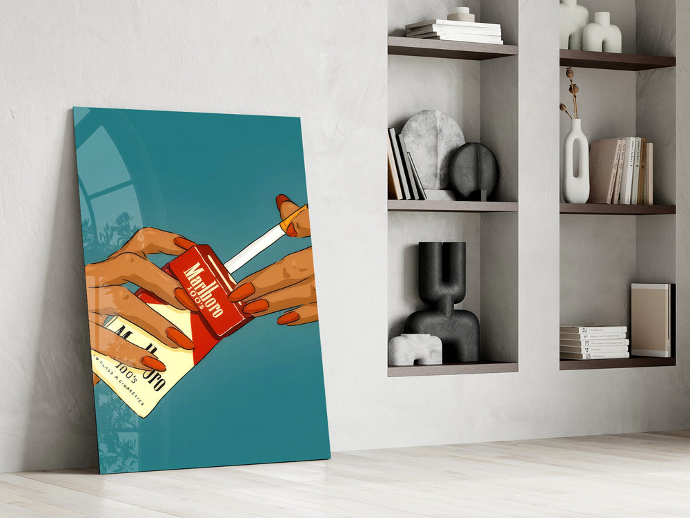 Marlboro artwork in a contemporary dressing room