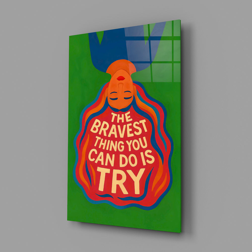 Flat-illustration motto panel anchoring a creative studio wall