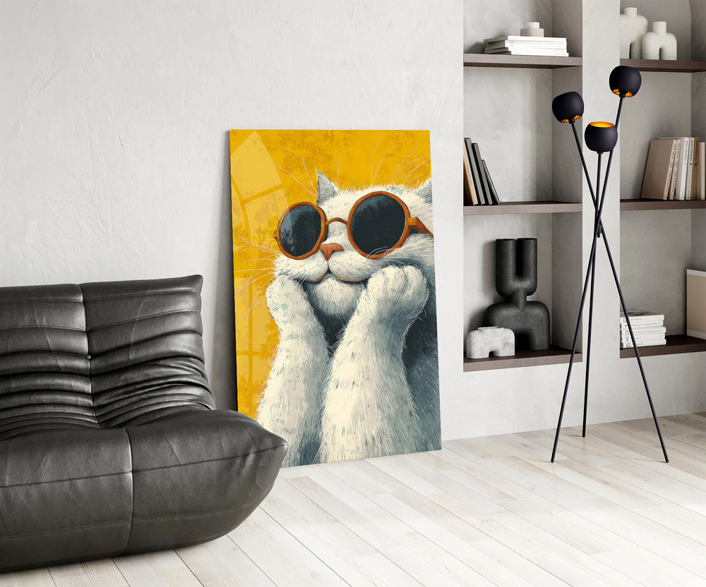 Cool Cat panel against a clean white-painted accent wall