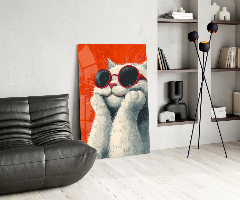 Cool Cat panel against a clean white-painted accent wall
