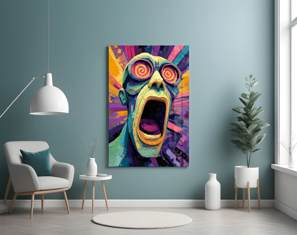 Scream artwork styled in a tattoo parlor interior