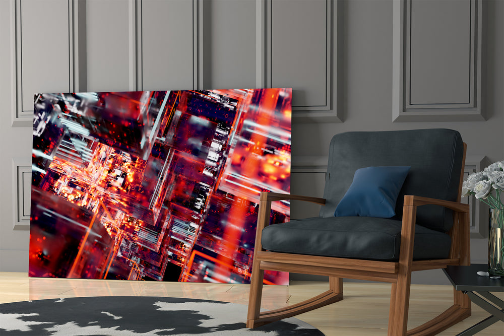 Digital matrix artwork in a contemporary gaming setup
