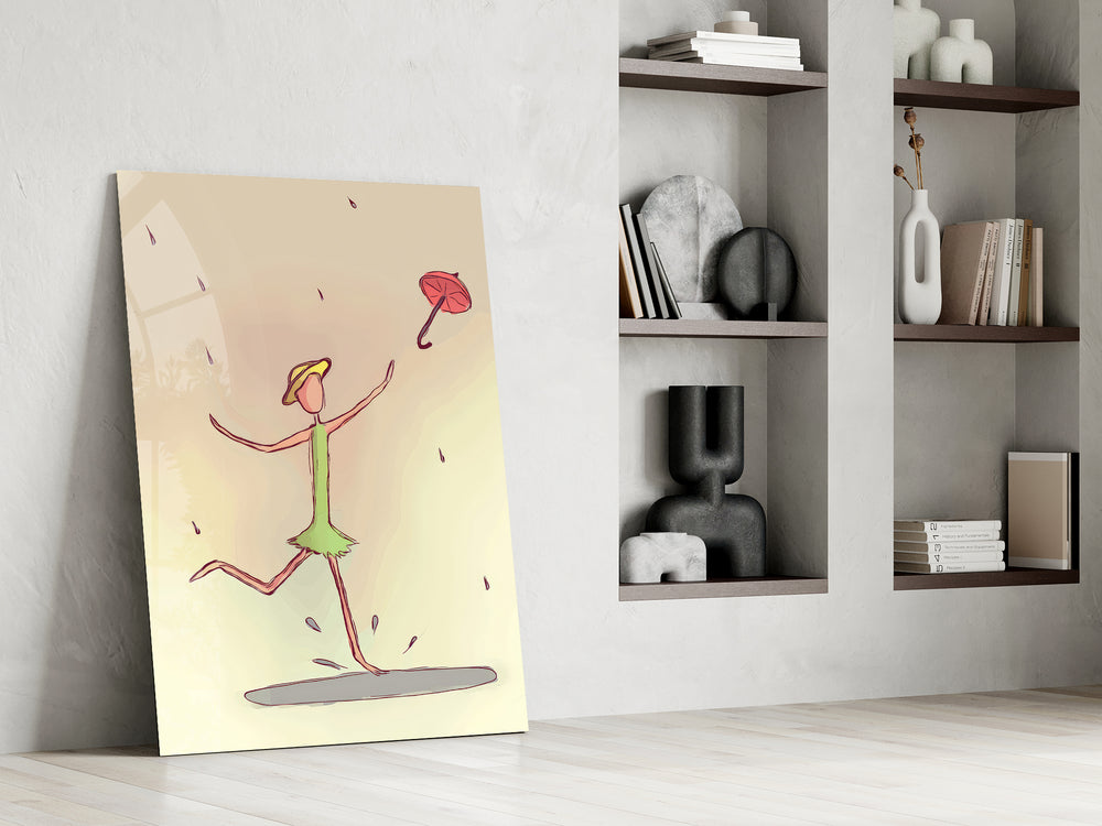 Sketch illustration artwork in a contemporary woman's bedroom