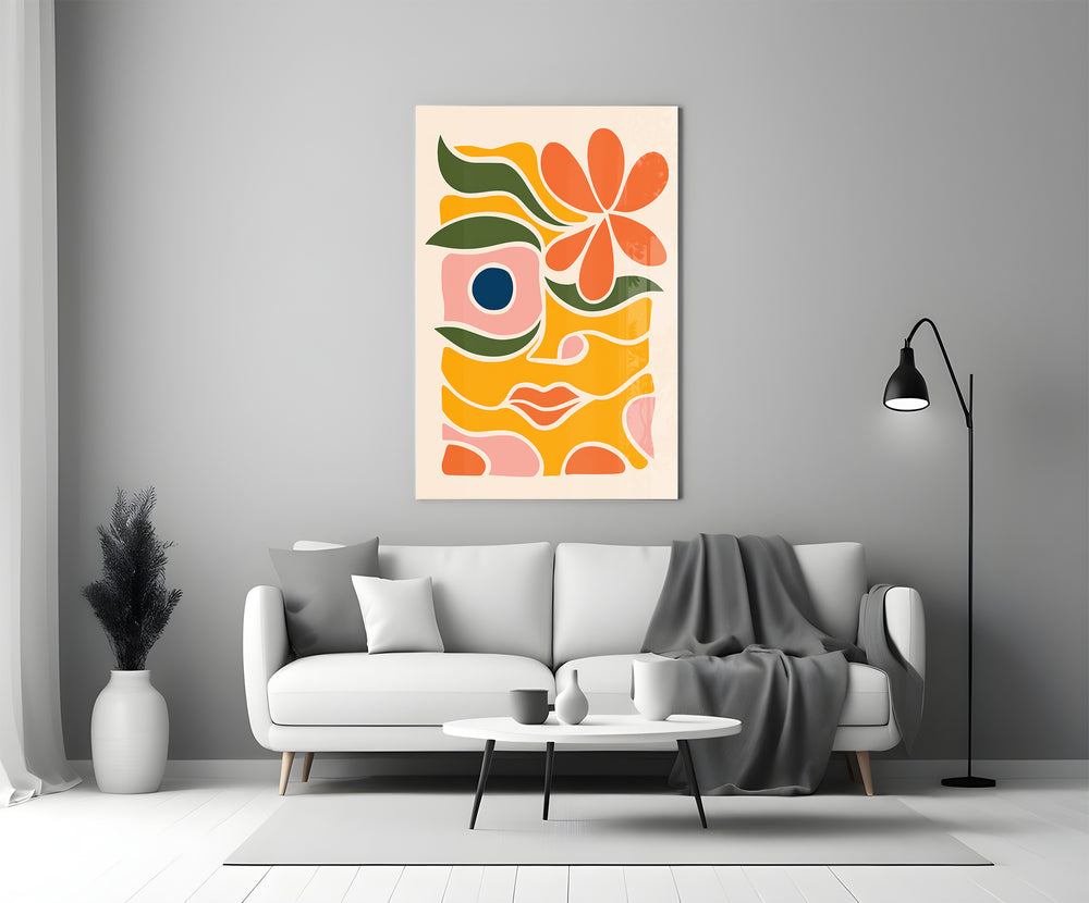 Matisse-school glass print bringing warmth to a kitchen interior