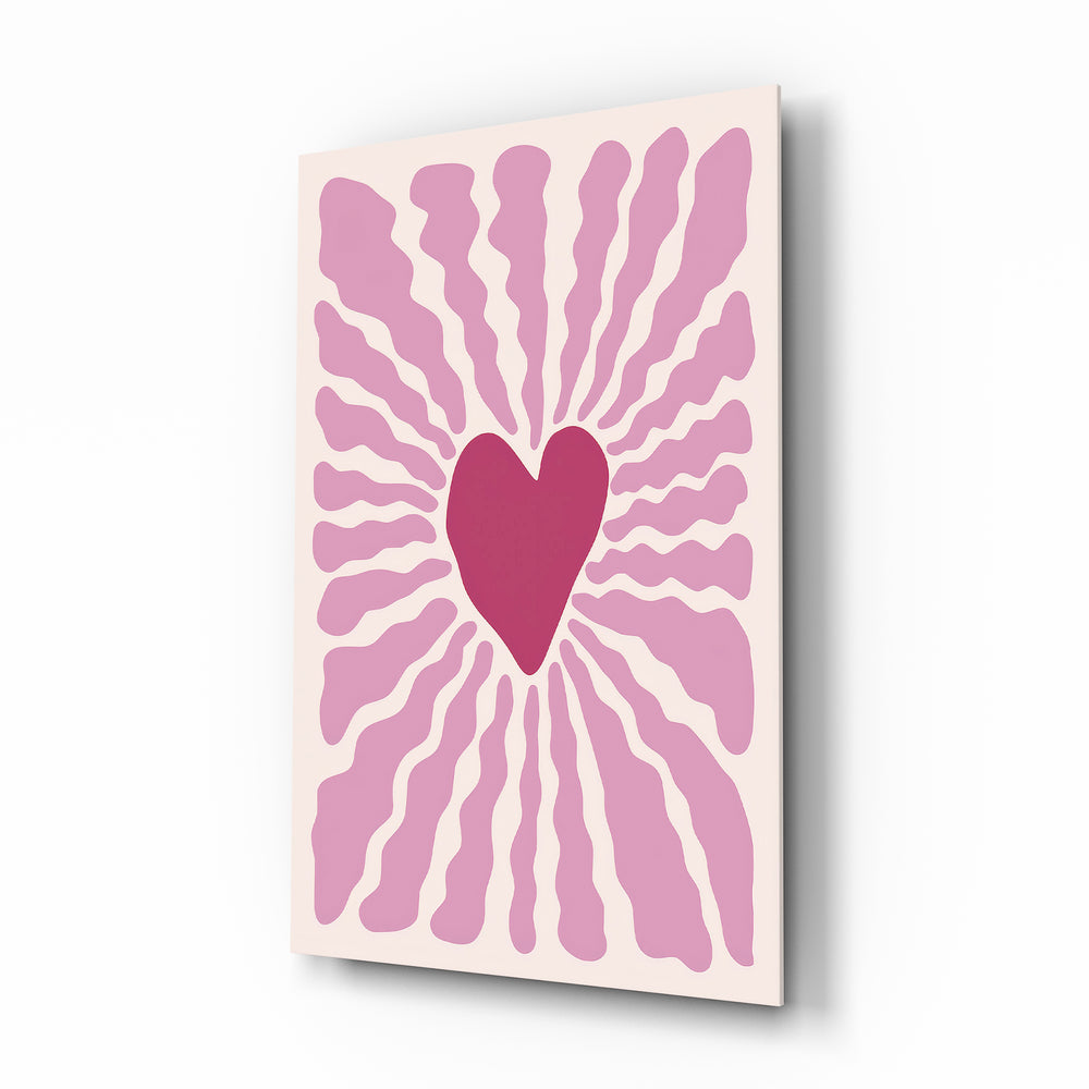 Radiant Heart Matisse-style glass wall art in a modern child's bedroom