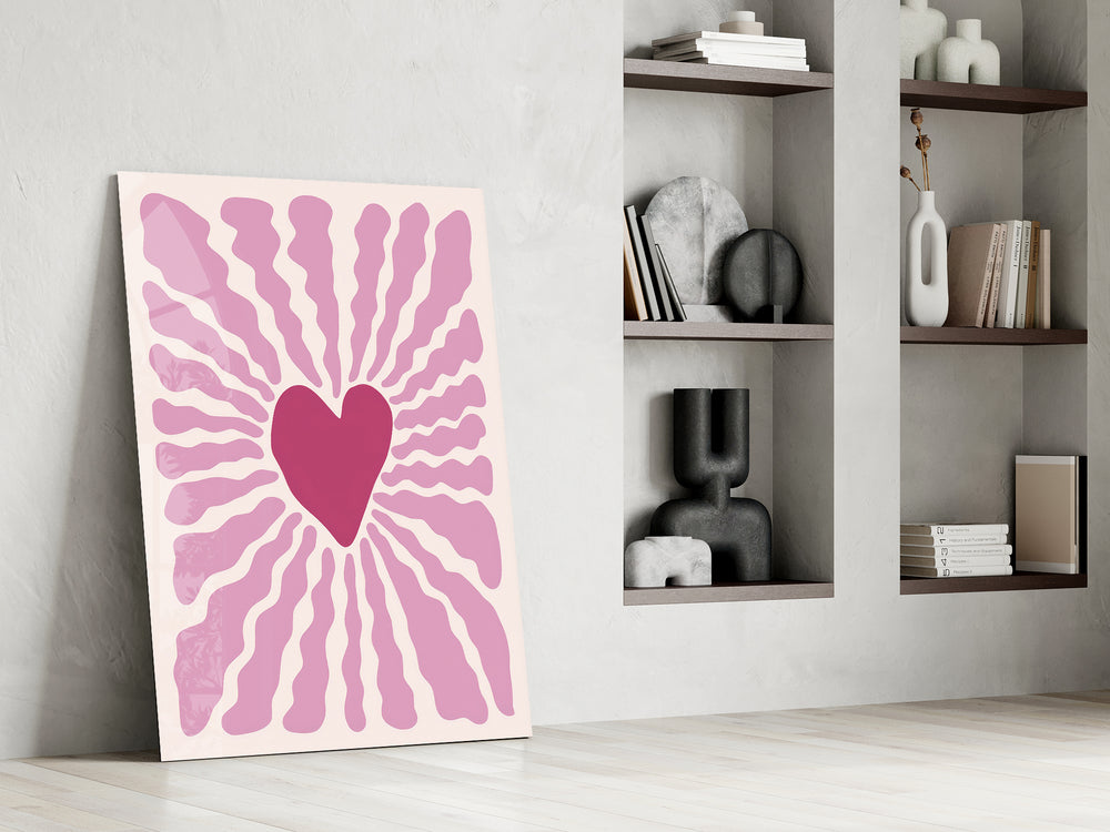 Radiant Heart artwork in a contemporary powder room