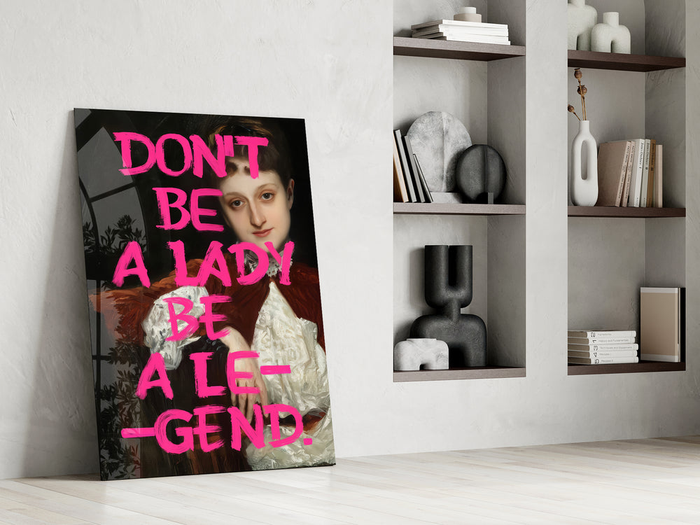 Altered-portrait artwork in a contemporary powder room