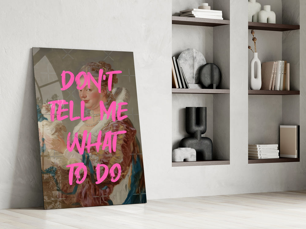 Altered-portrait artwork in a contemporary powder room