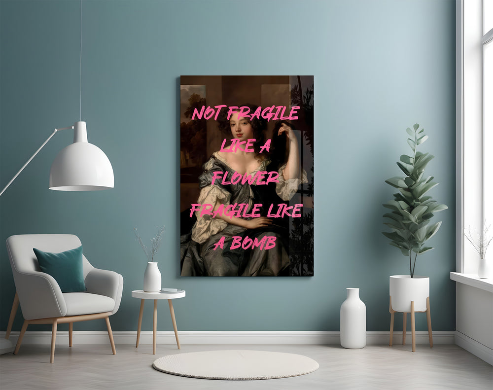 Fragile Bomb artwork styled in a designer's office interior