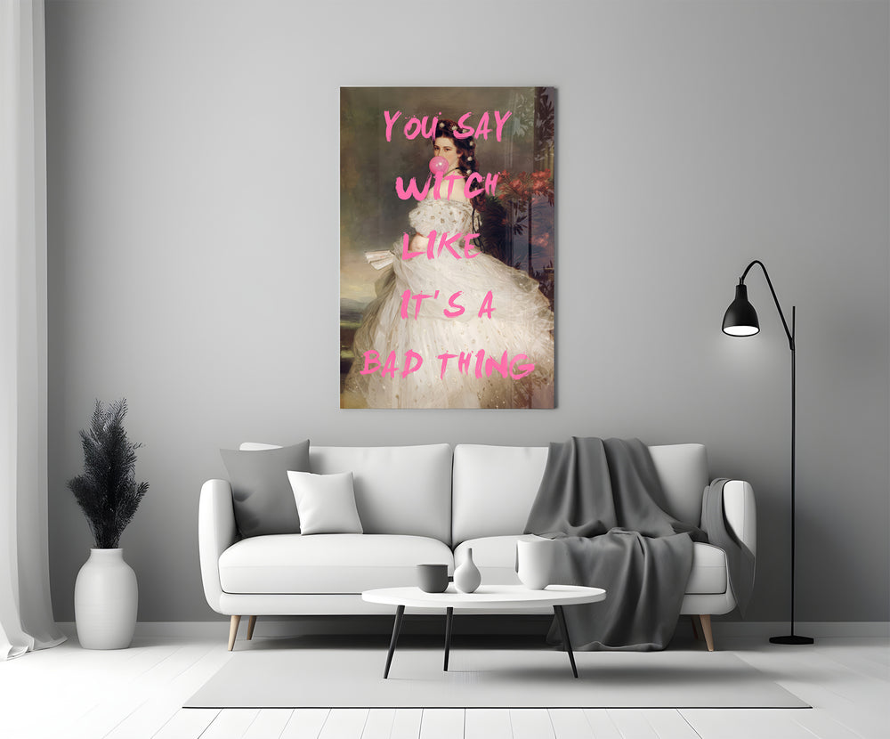Classical-graffiti glass print bringing wit to a teen's bedroom