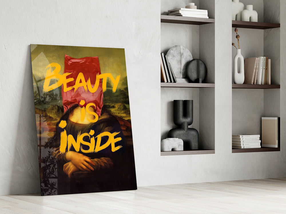 Inner Beauty artwork in a teen's bedroom with low light